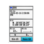 <p class="isSelectedEnd"><span style="font-size: 12pt;">Việc sử dụng <strong>GPS Garmin 65s</strong> không quá phức tạp nếu người dùng nắm được các chức năng cơ bản như bắt tín hiệu vệ tinh, cài đặt hệ tọa độ, lấy tọa độ, lưu Waypoint, ghi Track và sử dụng Route.</span></p>
<span style="font-size: 12pt;">Đặc biệt, nếu Garmin 65s được sử dụng cho công việc đo đạc hoặc khảo sát, cần chú ý đến <strong>định dạng tọa độ, Map Datum và độ chính xác vị trí</strong> trước khi ghi nhận dữ liệu</span>

<span style="font-size: 12pt;"><strong>TỌA ĐỘ ĐIỂM (Waypoint)</strong></span>

<span style="font-size: 12pt;">Máy có thể đo và lưu trữ 5000 tọa độ điểm với tên và biểu tượng tùy thích</span>

<span style="font-size: 12pt;"><strong>1/ Đo và lưu lại vị trí đang đặt máy:</strong></span>

<span style="font-size: 12pt;">-           Từ bất kỳ trang màn hình nào, ấn nhẹ phím MARK, máy sẽ tự động lưu lại tọa độ điểm ta đang đứng và đặt tên cho nó theo dạng số thứ tự từ 001 cho đến 5000 và biểu tượng mặc định là lá cờ.</span>

<span style="font-size: 12pt;">-           Nếu chấp nhận đặt tên và biểu tượng theo kiểu mặc định như trên, Chọn Hoàn tất để lưu lại thông tin này vào máy.</span>

<span style="font-size: 12pt;"><img class="alignnone size-full wp-image-575" src="https://thietbilamnghiep.com/wp-content/uploads/2026/08/Do-va-luu-lai-vi-tri-dang-dat-may-Garmin-65s.png" alt="" width="221" height="301" /></span>

<span style="font-size: 12pt;">Ghi chú: Muốn đặt tên hoặc biểu tượng khác cho tọa độ điểm; ta vào hàng trên cùng của màn hình, bên trái là cột biểu tượng, bên phải là cột tên. Nhấn Enter vào từng cột ta sẽ có lần lượt danh sách biểu tượng, bảng chữ cái và số. Lựa chọn các chữ và số theo tên điểm mà ta muốn đặt, đặt tên xong chọn Hoàn tất.</span>

<span style="font-size: 12pt;">Tiếp theo, vào mục Ghi chú để ghi thông tin cho điểm. Xong, chọn Hoàn tất để lưu lại. Cuối cùng, chọn Hoàn tất ở hàng cuối bên phải của màn hình để lưu lại tất cả thông tin nói trên vào máy.</span>

&nbsp;

<span style="font-size: 12pt;"><strong>2/ Nhập một dữ liệu tọa độ vào máy:</strong></span>

<span style="font-size: 12pt;">-           Trước tiên, ghi tọa độ cần nhập ra giấy.</span>

<span style="font-size: 12pt;">-           Ấn nhẹ phím Mark</span>

<span style="font-size: 12pt;">-           Di chuyển vệt sang đến ô Vị trí > Enter. Máy sẽ hiện ra bảng số, bảng số này giúp chúng ta nhập các dữ liệu vào. Hàng trên là vĩ độ, hàng dưới là kinh độ.</span>

<span style="font-size: 12pt;">-           Nhập xong, chọn Hoàn tất.</span>

<span style="font-size: 12pt;"><strong>3/ Đo một tọa độ điểm dự kiến:</strong></span>

<span style="font-size: 12pt;">Chức năng này dùng để đo tọa độ bất kỳ một điểm nào mà ta thấy trên màn hình bản đồ hoặc nhìn thấy ngòai thực địa nhưng không thể đến ngay vị trí đó được (VD: nằm giữa ao, hồ hoặc địa hình hiểm trở,…). Việc đầu tiên là phải lưu 1 điểm làm cột mốc, sau đó ước lượng khoảng cách cũng như hướng từ điểm làm mốc đến điểm dự kiến cần đo:</span>

&nbsp;

<span style="font-size: 12pt;">-           Từ màn hinh chính, chọn Quản lý tọa độ điểm</span>

<span style="font-size: 12pt;">-           Chọn một điểm làm cột mốc (ví dụ 001 như minh họa bên dưới)</span>

<span style="font-size: 12pt;">-           Nhấn phím Menu 1 lần, chon Tọa độ điểm dự kiến</span>

<span style="font-size: 12pt;">-           Nhập vào góc phương vị (hướng từ cột mốc đến điểm dự kiến) > Hoàn tất</span>

<span style="font-size: 12pt;">-           Chọn đơn vị đo khoảng cách (mét chẳng hạn)</span>

<span style="font-size: 12pt;">-           Nhập vào khoảng cách (ví dụ 100 mét như hình minh họa) > Hoàn tất</span>

<span style="font-size: 12pt;">-           Chọn Lưu</span>

<span style="font-size: 12pt;"><img class="alignnone size-full wp-image-576" src="https://thietbilamnghiep.com/wp-content/uploads/2026/08/Do-mot-toa-do-diem-du-kien-Garmin-GPS-65s.png" alt="" width="811" height="303" /></span>

<span style="font-size: 12pt;"><strong>4/ Lưu 1 tọa độ điểm bất kỳ trên màn hinh bản đồ:</strong></span>

<span style="font-size: 12pt;">-           Chọn màn hình bản đồ, đưa con trỏ đến vị trí cần lưu</span>

<span style="font-size: 12pt;">-           Nhấn phím ENTER</span>

<span style="font-size: 12pt;">-           Nhấn phím MENU 1 lần > Lưu như T.Đ điểm</span>

<span style="font-size: 12pt;"><img class="alignnone size-full wp-image-577" src="https://thietbilamnghiep.com/wp-content/uploads/2026/08/Luu-1-toa-do-diem-bat-ky-tren-man-hinh-ban-do-Garmin-GPS-65s.png" alt="" width="732" height="314" /></span>

<span style="font-size: 12pt;"><strong>5/ Hiệu chỉnh tọa độ điểm:</strong></span>

<span style="font-size: 12pt;">Sau khi đã lưu tọa độ điểm vào máy, bạn có thể hiệu chỉnh để thay đổi tên, biểu tượng, tọa độ, cao độ,…của một tọa độ điểm bất kỳ.</span>

<span style="font-size: 12pt;">-           Nhấn phím Menu 2 lần để có Menu chính.</span>

<span style="font-size: 12pt;">-           Chọn Quản lý tọa độ điểm</span>

<span style="font-size: 12pt;">-           Chọn 1 tọa độ điểm cần hiệu chỉnh</span>

<span style="font-size: 12pt;">-           Chọn 1 thuộc tính cần hiệu chỉnh: tên, biểu tượng, cao độ, tọa độ,..</span>

<span style="font-size: 12pt;">-           Chọn chữ, con số hoặc biểu tượng cần thiết cho sự thay đổi.</span>

<span style="font-size: 12pt;">-           Chọn Hoàn tất cho mỗi sự thay đổi</span>

<span style="font-size: 12pt;"><strong>6/ Xóa một tọa độ điểm:</strong></span>

<span style="font-size: 12pt;">-           Nhấn MENU 2 lần để có MENU chính, chọn Quản lý tọa độ điểm</span>

<span style="font-size: 12pt;">-           Từ danh sách tọa độ điểm, chọn 1 tọa độ điiểm mà ta cần xóa , nhấn phím Enter</span>

<span style="font-size: 12pt;">-           Nhấn MENU 1 lần</span>

<span style="font-size: 12pt;">-           Chọn Xóa > Có</span>

&nbsp;

<span style="font-size: 12pt;"><strong>7/ Xóa tất cả tọa độ điểm:</strong></span>

<span style="font-size: 12pt;">Bạn nên hết sức cẩn thận trước khi sử dụng lệnh này, một khi đã xóa hết dữ liệu thì không thể phục hồi lại được.</span>

&nbsp;

<span style="font-size: 12pt;">-           Từ màn hình Menu chính, chọn Quản lý tọa độ điểm</span>

<span style="font-size: 12pt;">-           Nhấn phím Menu 1 lần</span>

<span style="font-size: 12pt;">-           Chọn Xóa tất cả > Có</span>

<span style="font-size: 12pt;"><strong>8/ Xem danh sách các tọa độ điểm đã lưu:</strong></span>

<span style="font-size: 12pt;">Từ Menu chính, chọn Quản lý tọa độ điểm</span>
